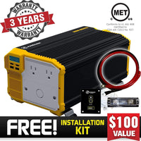 Krieger 3000 Watts Power Inverter 12V to 110V image of warranty and installation kit