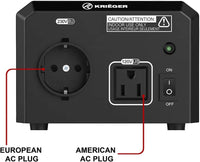 ULT1700 Krieger 1700 Watt Voltage Transformer, 110/120V to 220/240V image of plug